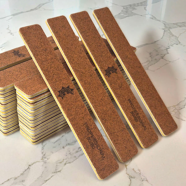 80/80 Grit Double Sided Reusable Nail File Bundle Gold